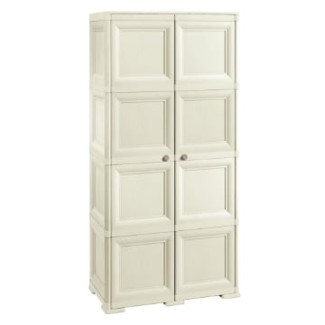 ARMADIO 4 MODULI ANGORA 79X43X164 CM CON 4 RIPIANI E VANI APERTI – MOBILE ALTO CONTENITORE PER ZONA LIVING E STUDIO