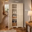 ARMADIO 4 MODULI ANGORA 79X43X164 CM CON 4 RIPIANI E VANI APERTI – MOBILE ALTO CONTENITORE PER ZONA LIVING E STUDIO
