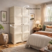 ARMADIO 4 MODULI ANGORA 79X43X164 CM CON 4 RIPIANI E VANI APERTI – MOBILE ALTO CONTENITORE PER ZONA LIVING E STUDIO