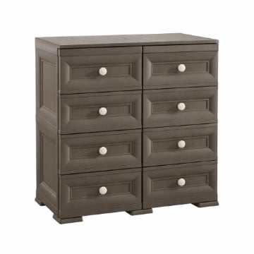 CASSETTIERA 8 CASSETTI PICCOLI WENGÉ 79X43X85,5 CM – MOBILE ORGANIZZAZIONE CASA SALVASPAZIO PER ZONA GIORNO E INGRESSO