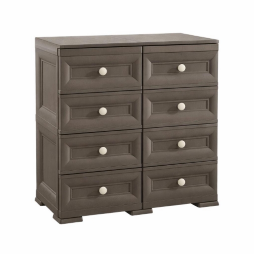 CASSETTIERA 8 CASSETTI PICCOLI WENGÉ 79X43X85,5 CM – MOBILE ORGANIZZAZIONE CASA SALVASPAZIO PER ZONA GIORNO E INGRESSO