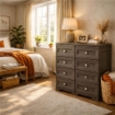 CASSETTIERA 8 CASSETTI PICCOLI WENGÉ 79X43X85,5 CM – MOBILE ORGANIZZAZIONE CASA SALVASPAZIO PER ZONA GIORNO E INGRESSO