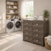 CASSETTIERA 8 CASSETTI PICCOLI WENGÉ 79X43X85,5 CM – MOBILE ORGANIZZAZIONE CASA SALVASPAZIO PER ZONA GIORNO E INGRESSO