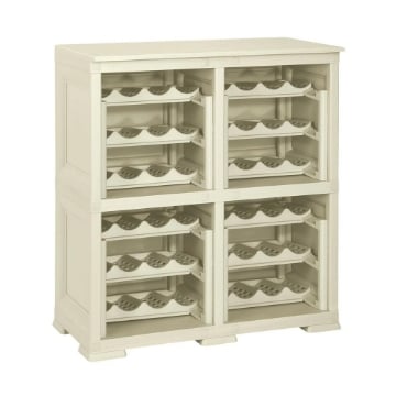 SCAFFALE PORTABOTTIGLIE PER 48 BOTTIGLIE 79X42,5X85,5 CM – CANTINETTA MODERNA A VISTA SENZA ANTE, MOBILE VINO MODULARE