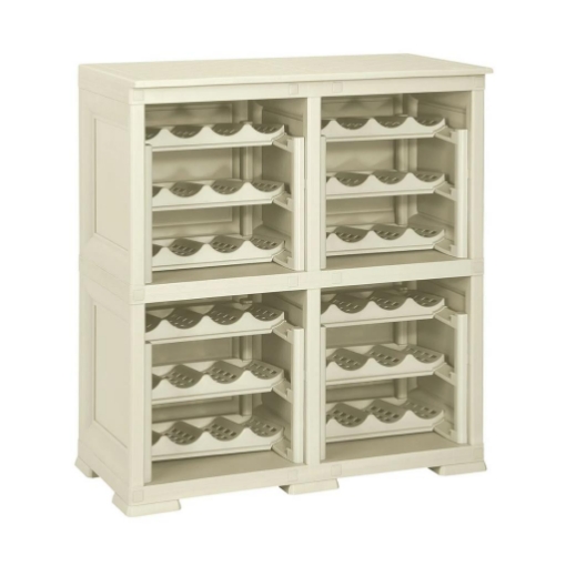 SCAFFALE PORTABOTTIGLIE PER 48 BOTTIGLIE 79X42,5X85,5 CM – CANTINETTA MODERNA A VISTA SENZA ANTE, MOBILE VINO MODULARE