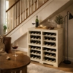 SCAFFALE PORTABOTTIGLIE PER 48 BOTTIGLIE 79X42,5X85,5 CM – CANTINETTA MODERNA A VISTA SENZA ANTE, MOBILE VINO MODULARE
