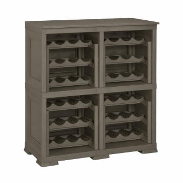 SCAFFALE PORTABOTTIGLIE PER 48 BOTTIGLIE 79X42,5X85,5 CM – CANTINETTA MODERNA A VISTA SENZA ANTE, MOBILE VINO MODULARE