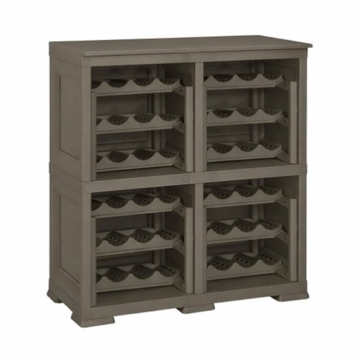 SCAFFALE PORTABOTTIGLIE PER 48 BOTTIGLIE 79X42,5X85,5 CM – CANTINETTA MODERNA A VISTA SENZA ANTE, MOBILE VINO MODULARE