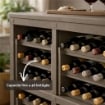 SCAFFALE PORTABOTTIGLIE PER 48 BOTTIGLIE 79X42,5X85,5 CM – CANTINETTA MODERNA A VISTA SENZA ANTE, MOBILE VINO MODULARE