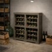 SCAFFALE PORTABOTTIGLIE PER 48 BOTTIGLIE 79X42,5X85,5 CM – CANTINETTA MODERNA A VISTA SENZA ANTE, MOBILE VINO MODULARE