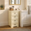 CASSETTIERA ALTA 4 CASSETTI PICCOLI ANGORA 40X43X85,5 CM – MOBILE COMPATTO SALVASPAZIO PER CAMERA, INGRESSO E ZONA LIVING