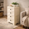 CASSETTIERA ALTA 4 CASSETTI PICCOLI ANGORA 40X43X85,5 CM – MOBILE COMPATTO SALVASPAZIO PER CAMERA, INGRESSO E ZONA LIVING