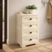 CASSETTIERA ALTA 4 CASSETTI PICCOLI ANGORA 40X43X85,5 CM – MOBILE COMPATTO SALVASPAZIO PER CAMERA, INGRESSO E ZONA LIVING