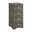 CASSETTIERA ALTA 4 CASSETTI PICCOLI WENGÉ 40X43X85,5 CM – MOBILE COMPATTO ORGANIZZAZIONE CASA PER INGRESSO E ZONA GIORNO