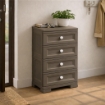 CASSETTIERA ALTA 4 CASSETTI PICCOLI WENGÉ 40X43X85,5 CM – MOBILE COMPATTO ORGANIZZAZIONE CASA PER INGRESSO E ZONA GIORNO