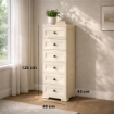 CASSETTIERA ALTA 6 CASSETTI PICCOLI ANGORA 40X43X125 CM – MOBILE VERTICALE EFFETTO BUGNATO PER CAMERA, INGRESSO E ZONA LIVING