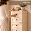 CASSETTIERA ALTA 6 CASSETTI PICCOLI ANGORA 40X43X125 CM – MOBILE VERTICALE EFFETTO BUGNATO PER CAMERA, INGRESSO E ZONA LIVING