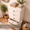 CASSETTIERA ALTA 6 CASSETTI PICCOLI ANGORA 40X43X125 CM – MOBILE VERTICALE EFFETTO BUGNATO PER CAMERA, INGRESSO E ZONA LIVING