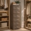 CASSETTIERA ALTA 6 CASSETTI PICCOLI WENGÉ 40X43X125 CM – MOBILE VERTICALE SALVASPAZIO PER ORGANIZZAZIONE CASA E INGRESSO