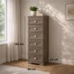 CASSETTIERA ALTA 6 CASSETTI PICCOLI WENGÉ 40X43X125 CM – MOBILE VERTICALE SALVASPAZIO PER ORGANIZZAZIONE CASA E INGRESSO
