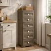 CASSETTIERA ALTA 6 CASSETTI PICCOLI WENGÉ 40X43X125 CM – MOBILE VERTICALE SALVASPAZIO PER ORGANIZZAZIONE CASA E INGRESSO