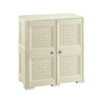 ARMADIO 2 MODULI ANGORA 79X43X85,5 CM CON ANTA TRAFORATA – MOBILE CONTENITORE DECORATIVO PER ZONA LIVING E INGRESSO