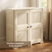 ARMADIO 2 MODULI ANGORA 79X43X85,5 CM CON ANTA TRAFORATA – MOBILE CONTENITORE DECORATIVO PER ZONA LIVING E INGRESSO