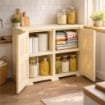 ARMADIO 2 MODULI ANGORA 79X43X85,5 CM CON ANTA TRAFORATA – MOBILE CONTENITORE DECORATIVO PER ZONA LIVING E INGRESSO
