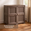 ARMADIO 2 MODULI CON ANTA TRAFORATA WENGÉ 79X43X85,5 CM – MOBILE CONTENITORE MULTIUSO PER SALOTTO E BALCONE