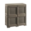 ARMADIO 2 MODULI CON ANTA TRAFORATA WENGÉ 79X43X85,5 CM – MOBILE CONTENITORE MULTIUSO PER SALOTTO E BALCONE