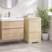 MOBILE PORTAOGGETTI 2 MODULI ANGORA 40X43X85,5 CM IN RESINA CON ANTE EFFETTO LEGNO – MOBILE PORTATUTTO SALVASPAZIO PER ORGANIZZARE CASA