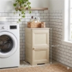 MOBILE PORTAOGGETTI 2 MODULI ANGORA 40X43X85,5 CM IN RESINA CON ANTE EFFETTO LEGNO – MOBILE PORTATUTTO SALVASPAZIO PER ORGANIZZARE CASA