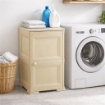 MOBILE PORTAOGGETTI 2 MODULI ANGORA 40X43X85,5 CM IN RESINA CON ANTE EFFETTO LEGNO – MOBILE PORTATUTTO SALVASPAZIO PER ORGANIZZARE CASA
