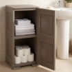 MOBILE 2 MODULI WENGÉ 40X43X85,5 CM CON ANTE FINITURA LEGNO – CONTENITORE VERTICALE SALVASPAZIO PER ZONA LIVING E INGRESSO
