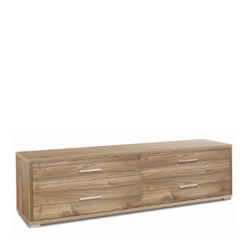 MOBILE BASSO PORTA TV IN LEGNO CON 4 CASSETTI 50X179X47 CM COLORE NOCE