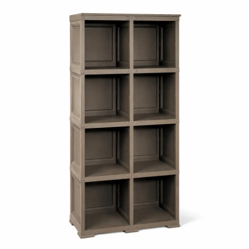SCAFFALE 4 MODULI WENGÉ 79X42,5X164 CM CON 2 PUNTALI – LIBRERIA ALTA SALVASPAZIO PER ZONA LIVING E STUDIO
