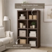 SCAFFALE 4 MODULI WENGÉ 79X42,5X164 CM CON 2 PUNTALI – LIBRERIA ALTA SALVASPAZIO PER ZONA LIVING E STUDIO