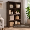 SCAFFALE 4 MODULI WENGÉ 79X42,5X164 CM CON 2 PUNTALI – LIBRERIA ALTA SALVASPAZIO PER ZONA LIVING E STUDIO