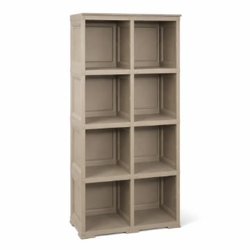SCAFFALE 4 MODULI TAUPE 79X42,5X164 CM CON 2 PUNTALI – LIBRERIA ALTA CONTENITORE PER ZONA LIVING E STUDIO