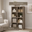 SCAFFALE 4 MODULI TAUPE 79X42,5X164 CM CON 2 PUNTALI – LIBRERIA ALTA CONTENITORE PER ZONA LIVING E STUDIO