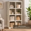 SCAFFALE 4 MODULI ANGORA 79X42,5X164 CM CON 2 PUNTALI – LIBRERIA ALTA SALVASPAZIO PER ZONA LIVING E STUDIO