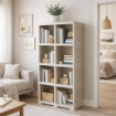 SCAFFALE 4 MODULI ANGORA 79X42,5X164 CM CON 2 PUNTALI – LIBRERIA ALTA SALVASPAZIO PER ZONA LIVING E STUDIO