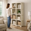 SCAFFALE 4 MODULI ANGORA 79X42,5X164 CM CON 2 PUNTALI – LIBRERIA ALTA SALVASPAZIO PER ZONA LIVING E STUDIO
