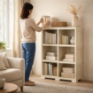 SCAFFALE 3 MODULI ANGORA 79X42,5X125 CM – LIBRERIA A VISTA SENZA ANTE PER ZONA LIVING E STUDIO