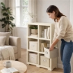 SCAFFALE 3 MODULI ANGORA 79X42,5X125 CM – LIBRERIA A VISTA SENZA ANTE PER ZONA LIVING E STUDIO
