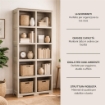 SCAFFALE 5 MODULI TALPA 79X42,5X203 CM CON 2 PUNTALI – LIBRERIA ALTA CONTENITORE PER ZONA GIORNO E STUDIO