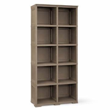 SCAFFALE 5 MODULI WENGÉ 79X42,5X203 CM CON 2 PUNTALI – LIBRERIA ALTA A VISTA SENZA ANTE PER ZONA LIVING E STUDIO