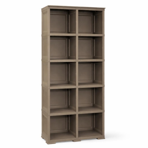 SCAFFALE 5 MODULI WENGÉ 79X42,5X203 CM CON 2 PUNTALI – LIBRERIA ALTA A VISTA SENZA ANTE PER ZONA LIVING E STUDIO