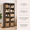 SCAFFALE 5 MODULI WENGÉ 79X42,5X203 CM CON 2 PUNTALI – LIBRERIA ALTA A VISTA SENZA ANTE PER ZONA LIVING E STUDIO