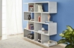 SCAFFALE A LIBRERIA DI DESIGN MODULARE IN LEGNO DIMENSIONI 144X150X38 CM, COLORE BIANCO
